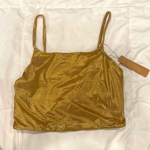 New with tags Skims gold crop cami size Xsmall